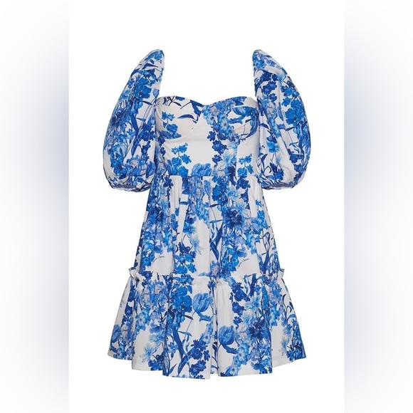 Cara Cara Dresses & Skirts - Cara Cara Sip Sip Jessica Blue Floral Dress | Small